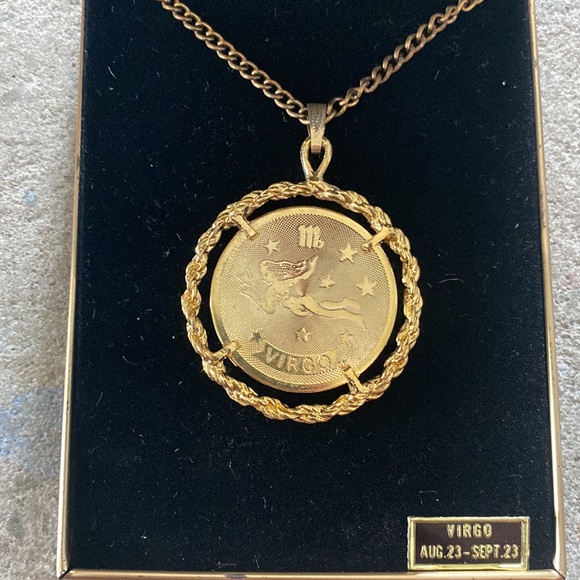 Brand New Vintage La Scala 14kt H.G.E.R. Virgo Necklace - Picture 2 of 4